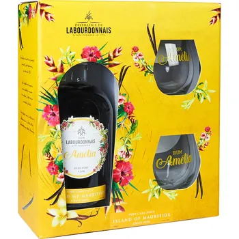 Rum Labourdonnais Amélia 40% 0,7l + 2x skleničky (žlutá verze)