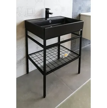 Tektit - kovová konstrukce černá matná včetně umyvadla 60 cm CP60C