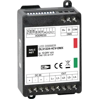 Ovladač světel Dalcnet DLX1224-4CV-DMX Stmívač 4kanálový
