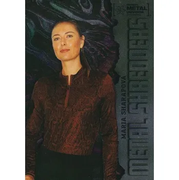 Sběratelský sportovní předmět insert karta MARIA SHARAPOVA 21-22 Metal Universe Champions Metal Shredders číslo 115