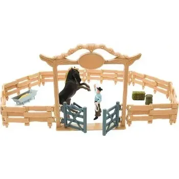 Figurka Mojo Westernový ranč Corral s koněm a kovbojem