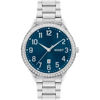 Hodinky MINET Náramkové stříbrno-modré dámské hodinky Avenue s čísly MWL5314 (POŠTOVNÉ ZDARMA!! )
