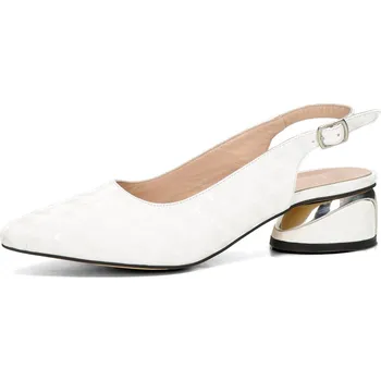 Dámské lodičky ETIMEĒ dámské elegantní lodičky s otevřenou patou - bílé