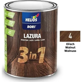 barva a nátěr na dřevo Helios Bori lazura 3in1 Barva: 4 Ořech, Objem: 0,75l