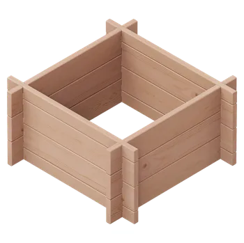 Vyvýšený záhon Vysoký záhon Multibox, dřevo, 59 × 59 × 29,5 cm, hnědá RMU-0590X0590X295-BW