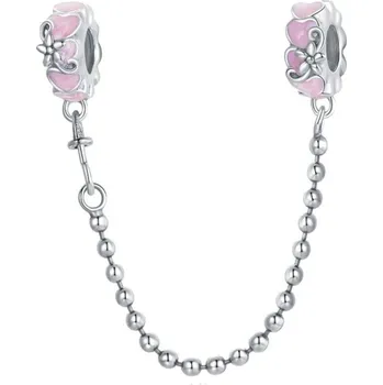 Módní doplněk NUBIS® Stříbrný bezpečnostní řetízek na náramek - S0006