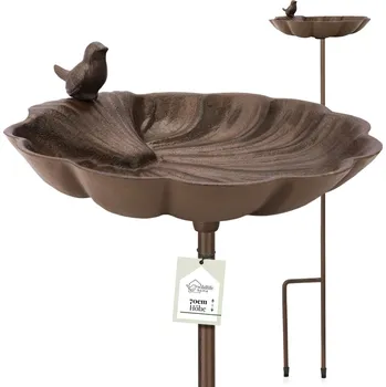 Krmítko pro ptáka REAVET Velká ptačí koupel na tyči s dekorativním ptáčkem