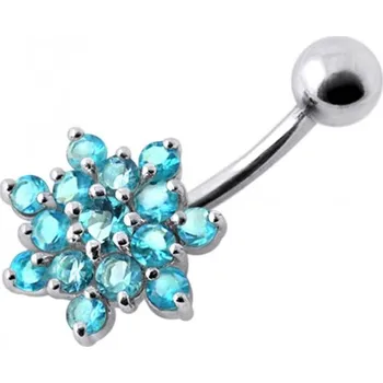 Piercing Šperky4U Stříbrný piercing do pupíku - kytička - BP01032-Q