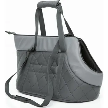 Taška pro psa a kočku DOGGY Taška pro psa cestovní - šedá eko kůže Velikost: R3 - d 50 x š 30 x v 32 cm