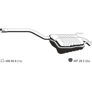 Tlumič výfuku Zadní tlumič výfuku ERNST 351140