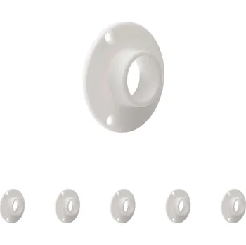 Šatní skříň Walteco Držák šatní tyče s přírubou, průměr 20mm, plast, bílý Množství: 6 ks