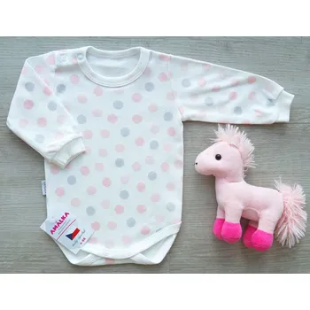 AMÁLKA Bavlněné body dlouhý rukáv, kuličky Velikost: 68