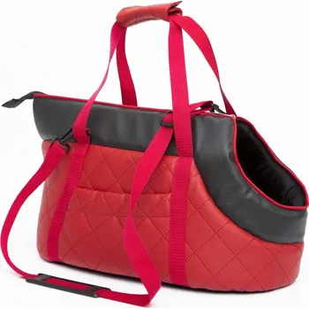 Taška pro psa a kočku DOGGY Taška pro psa cestovní - červená eko kůže Velikost: R1 - d 36 x š 20 x v 22 cm