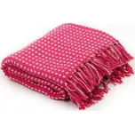 vidaXL Přehoz bavlněný čtverečky 160 x 210 cm růžový