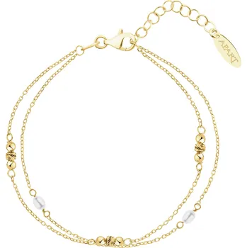 Náramek Pozlacený stříbrný náramek s perlami - kuličky - AP538-7272