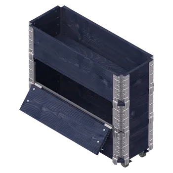 Truhlík Truhlík na bylinky s kolečky, dřevo, kov, černá, 80 × 30 × 68 cm RHB-0800X0300X680X15-1-4-BK