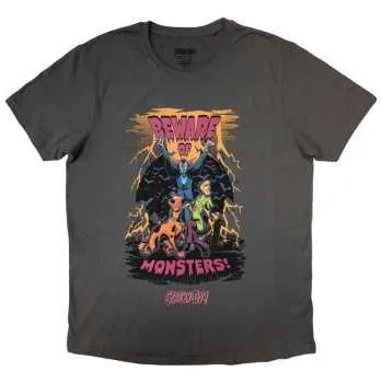 Pánské tričko Merch Scooby Doo: Scooby Doo Unisex T-shirt: Beware Of Monsters (medium) M