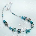 Lampglas Náhrdelník Frost Gleam s 24karátovým zlatem a ryzím stříbrem v perlách Lampglas