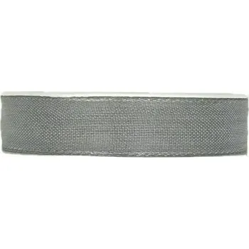 Stuha Stuha látková tkaná CHANCE šedá 15mm x 4m (4,- Kč/m) (Pastelově šedá, tkaná, stuha, s vetkaným vlascem v obou okrajích)