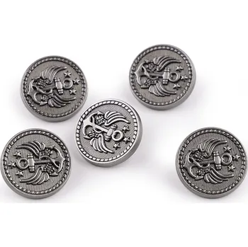 Knoflík Kovový knoflík velikost 28"; 32"; 36", malé, 1 (28") nikl antik