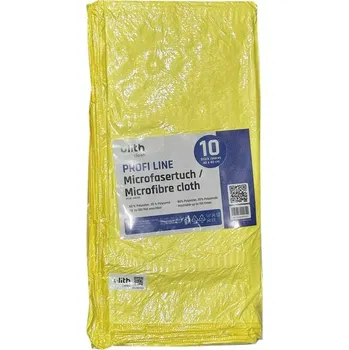 Utěrka utěrka z mikrovlákna 400x400 mm Ulith Profi - žlutá (10 ks/balení)