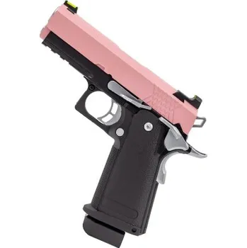 Airsoftová zbraň Raven Hi-Capa 3.8 Pro - Růžová + dárek zdarma