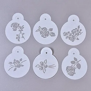 Plastová šablona, RŮŽE, 13.4x10.9cm, 6ks/bal.