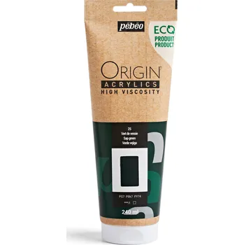 Vodová barva Akrylová barva Pébéo Origin Acrylics - 25 Sap Green Objem: 240 ml