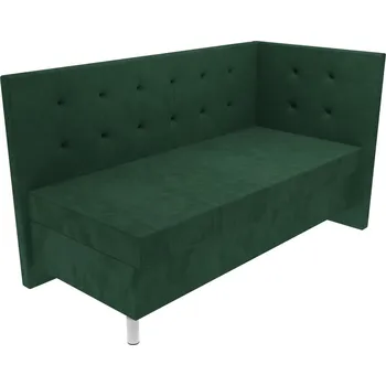 Postel Čalouněná postel Melisa s čelem s vtahy - Tmavě zelená, 85 x 195 cm, Bez navýšení, Molitanová 12 cm