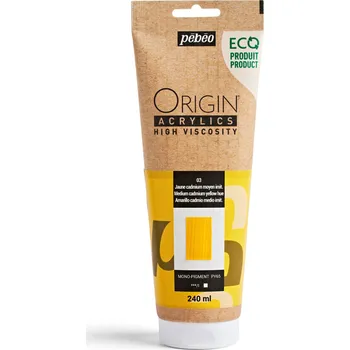 Vodová barva Akrylová barva Pébéo Origin Acrylics - 03 Medium Cadmium Yellow Hue Objem: 240 ml