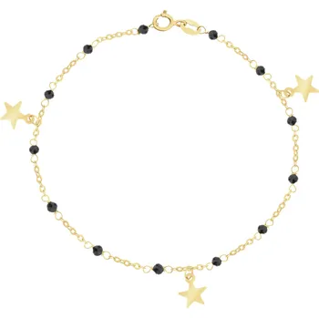 Náramek Zlatý náramek se sklem, anker - hvězdy - AP538-4531