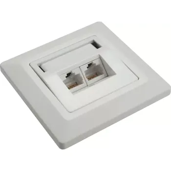 Elektrická zásuvka Zásuvka Solarix CAT5E UTP 2 x RJ45 pod omítku bílá