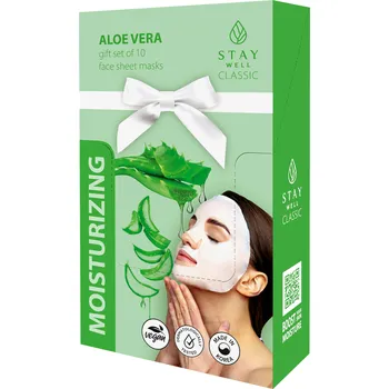 Pleťové sérum Stay Well Moisturizing hydratační sérum s aloe v pleťové masce, 10 ks/1 bal.