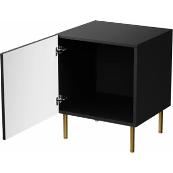 Noční stolek Noční stolek 2 ks JUNGLE 53,5x40,5x44 černá matná + zlaté nohy