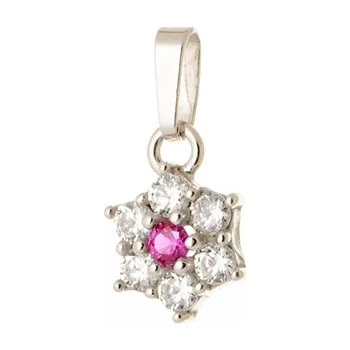 Přívěsek Stříbrný přívěšek kytička se zirkony STRZ0733F