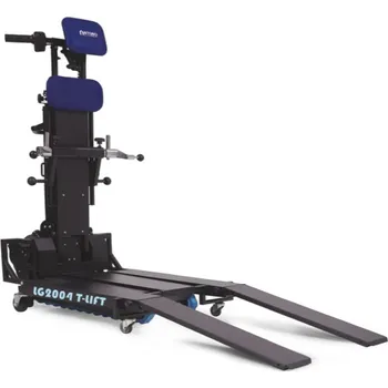 Invalidní vozík Pásový schodolez LG 2004 T-Lift s výsuvnou rampou s el. podpůrnými kolečky - nosnost do 300 Kg