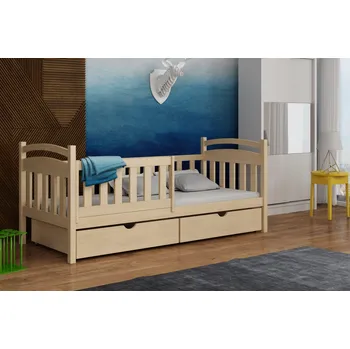 Postel Max-i Dětská postel KOBE KIDBED ONE ze dřeva + rošt Zvolte rozměr:: 70 x 160 cm, Zvolte barvu:: barva růžová + ŠUPLÍKY