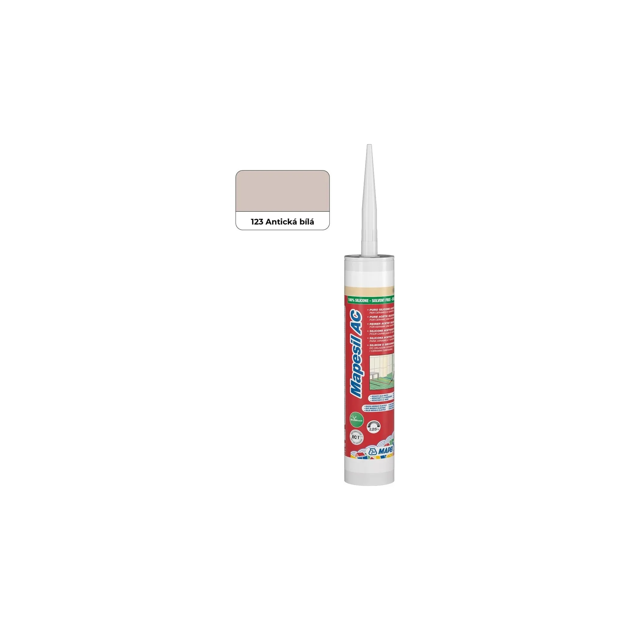 Fotografie 1 - Stavební silikon Mapei Mapesil AC 310 ml 123 antický bílý