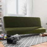 Super strečové potahy NIAGARA zelená dvojkřeslo s dřevěnými rukojeťmi (š. 130 - 160 cm) 75761238