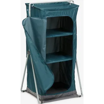 kempingová skříňka QUECHUA Kempingová skládací skříňka Basic MODRÁ|ZELENÁ