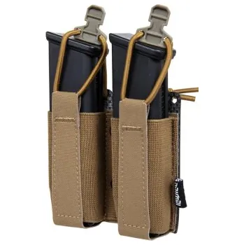 Dvojitá sumka na pistolové zásobníky, pružná - Tan + dárek zdarma