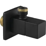 Sapho Rohový ventil s rozetou, hranatý, 1/2'x 3/8' , černá mat