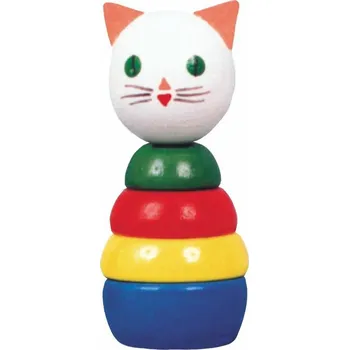 Dřevěná hračka Dřevěná pyramida kočka