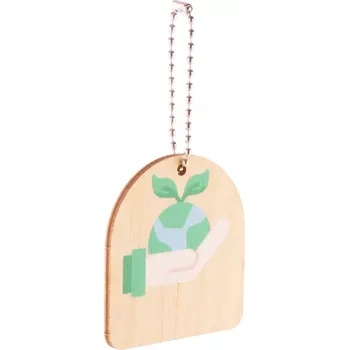 EcoRing přívěšek na klíče, zeměkoule - přírodní - AP716563-C