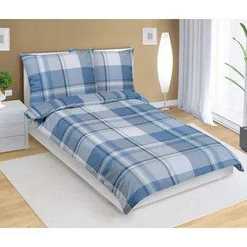 Povlečení Bellatex Povlečení bavlněné kostka modrá 140x200, 70x90 cm