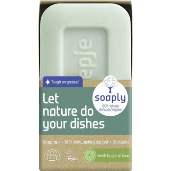 Mycí prostředek Soaply | Tuhé mýdlo na nádobí - Limetka pro ekologické umývaní nádobí - 120 g