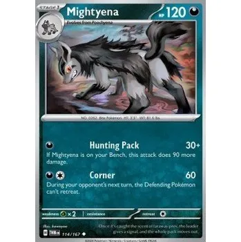 Volný čas Pokémon TWM 114/167 Mightyena - Twilight Masquerade Stav: Near Mint, Verze: NORMAL