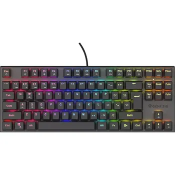 Klávesnice Genesis herní mechanická klávesnice THOR 303/TKL/RGB/Outemu Peach Silent/Drátová USB/US layout/Černá