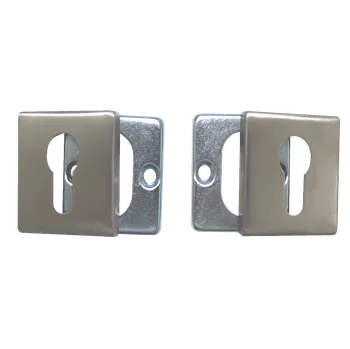 Dveřní kování Čtvercová rozeta na cylindrickou vložku 54x54mm, 1 pár, broušená nerez