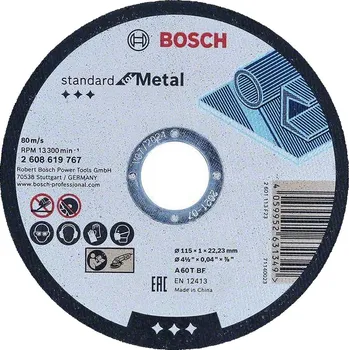 Řezný kotouč BOSCH Řezný kotouč Standard for Metal 115 mm 2608619767 free_store_pickup